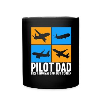 Pilot Flugzeug - Tasse einfarbig - Schwarz - Vorne