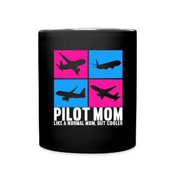 Pilot Flugzeug - Tasse einfarbig - Schwarz - Vorne