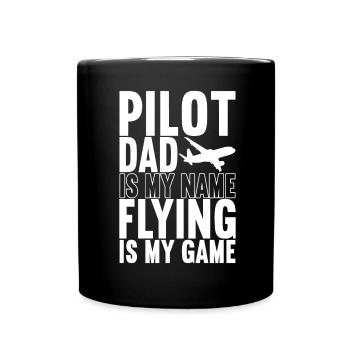 Pilot Flugzeug - Tasse einfarbig - Schwarz - Vorne
