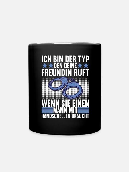 Polizei Polizist - Tasse einfarbig - Schwarz
