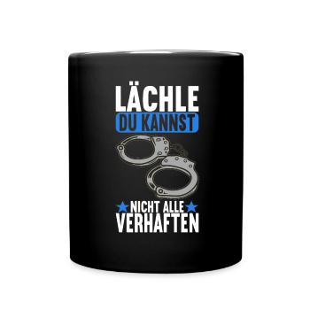 Polizei Polizist - Tasse einfarbig - Schwarz - Vorne