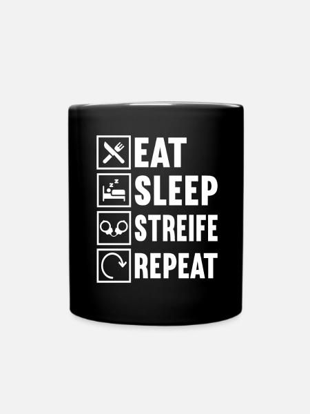 Polizei Polizist - Tasse einfarbig - Schwarz