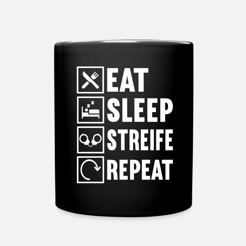 Polizei Polizist - Tasse einfarbig - Schwarz