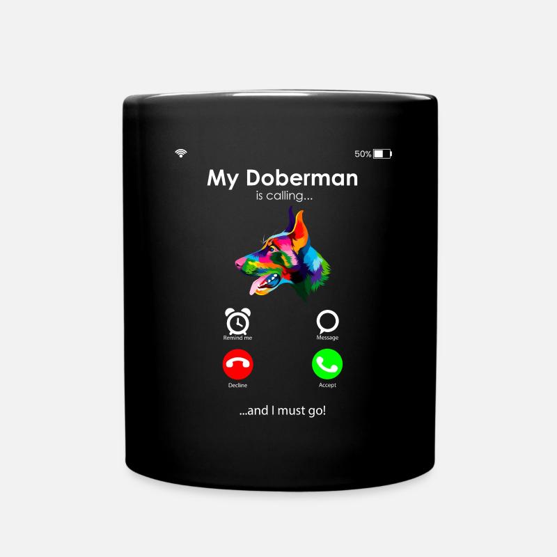 Dobermann - Tasse einfarbig - Schwarz