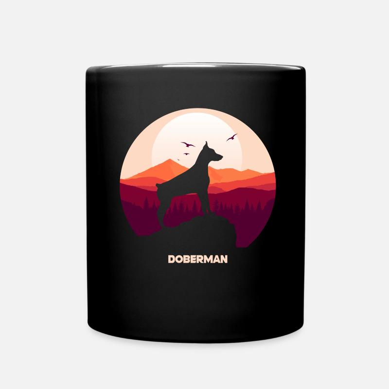 Dobermann - Tasse einfarbig - Schwarz