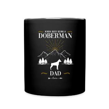 Dobermann - Tasse einfarbig - Schwarz - Vorne
