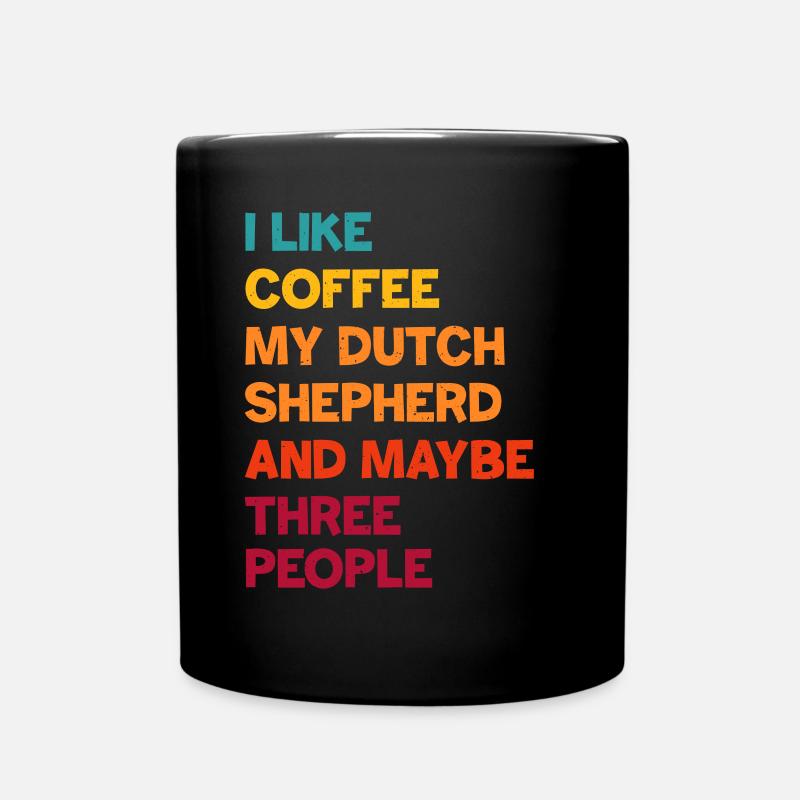 Dutch Shepherd Hollandse Herdershond - Full Colour Mug - black