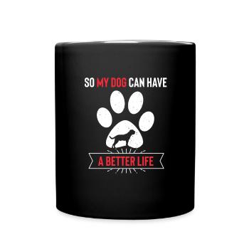 Bordeauxdogge - Tasse einfarbig - Schwarz - Vorne