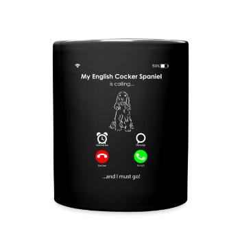 English Cocker Spaniel - Tasse einfarbig - Schwarz - Vorne