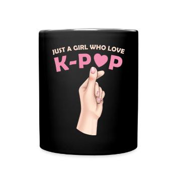 Just A Girl Who Loves K-Pop Finger Heart KPop - Mug uni - noir - Devant