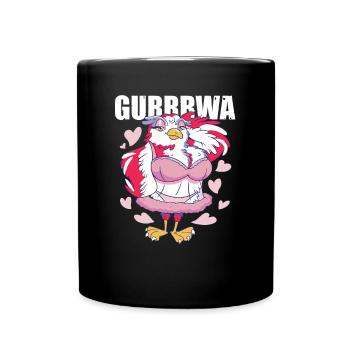 Gurrrwa sexy Polnische Taube lustig humorvoll Wort - Tasse einfarbig - Schwarz - Vorne