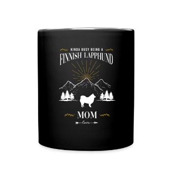 Als Mutter eines Finnischen Lapphunds ziemlich bes - Tasse einfarbig - Schwarz - Vorne