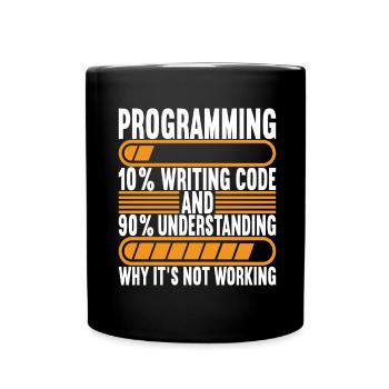 Programmierer Informatiker - Tasse einfarbig - Schwarz - Vorne