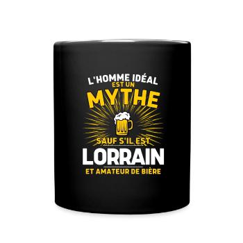 Cadeau Humour Homme Lorrain Bière - Mug uni - noir - Devant
