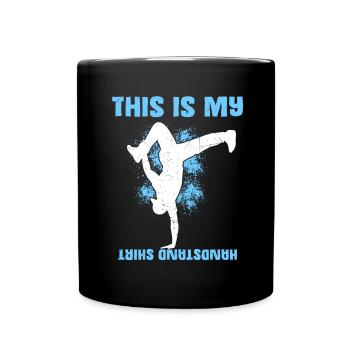 Das ist mein Handstand Cool - Tasse einfarbig - Schwarz - Vorne