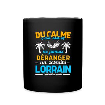 Cadeau Humour Homme Retraité Lorrain - Mug uni - noir - Devant