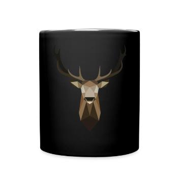 Hirsch Geometry T-Shirt - Polygon Art Deer - Orig - Mug uni - noir - Devant