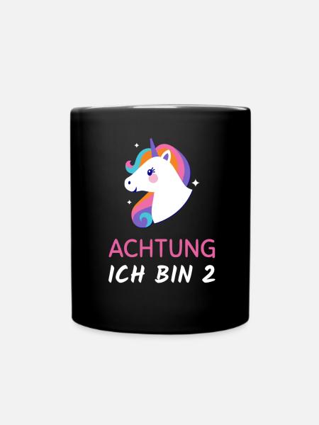 Einhorn Pferd T-Shirt 2. Geburtstag Jungen 2 Jahre - Tasse einfarbig - Schwarz