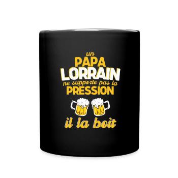 cadeau pour un papa lorrain noel anniversaire - Mug uni - noir - Devant