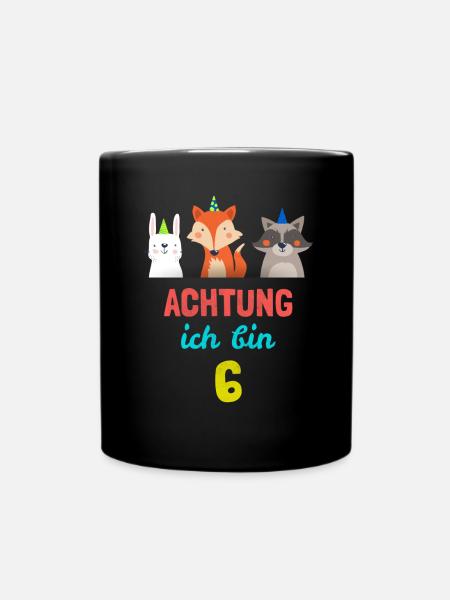 Tier T-Shirt 6. Geburtstag Jungen 6 Jahre Shirt Ka - Tasse einfarbig - Schwarz