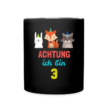 Tiere T-Shirt 3. Geburtstag Jungen 3 Jahre Shirt K - Tasse einfarbig - Schwarz - Vorne
