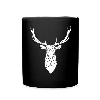 Hirsch Geometry T-Shirt - Polygon Art Deer - Orig - Mug uni - noir - Devant