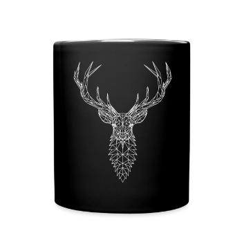 Hirsch Geometry T-Shirt - Polygon Art Deer - Orig - Mug uni - noir - Devant