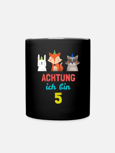 Tiere T-Shirt 5. Geburtstag Jungen 5 Jahre Shirt K - Tasse einfarbig - Schwarz