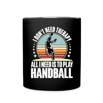 Handball Handballer - Tasse einfarbig - Schwarz - Vorne
