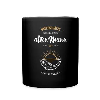 Geschenk für Angler / Fischer - alter Mann - Opa - - Tasse einfarbig - Schwarz - Vorne