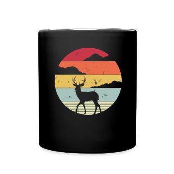 Deer Retro Vintage Style 60s 70s Men Women G - Full Colour Mug - black - Front