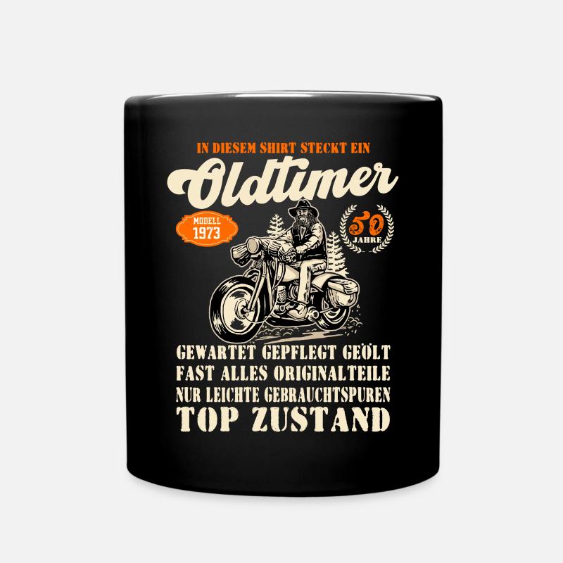 51. Geburtstag Oldtimer Modell Motorrad 1973 - Tasse einfarbig - Schwarz