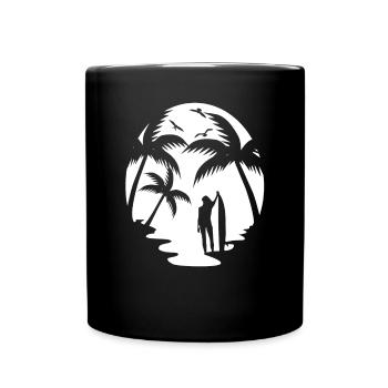 Surf Girl Pastell Niedlich Surfen Weiblich Surfer - Tasse einfarbig - Schwarz - Vorne