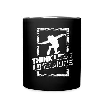 Cooler Skater Retro SKATEBOARD Skater Geschenk - Tasse einfarbig - Schwarz - Vorne