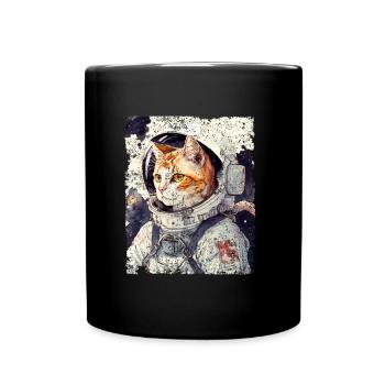 Cat Spacecat Astronaute Cat Space - Mug uni - noir - Devant