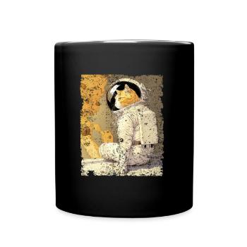 Cat Astronaut Cat Spacecat Spacecat - Full Colour Mug - black - Front