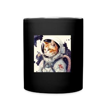 Cat Space Cat Astronaute Astrocat - Mug uni - noir - Devant