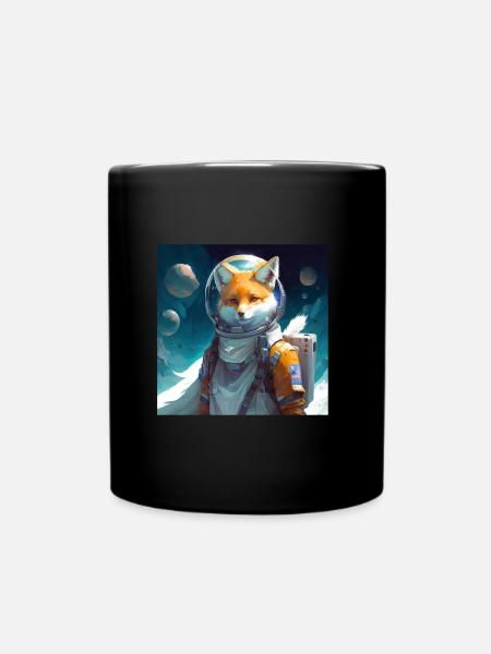 Renard de l’espace dans l’espace - Mug uni - noir