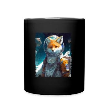 Spacefuchs Fuchs Raumanzug - Tasse einfarbig - Schwarz - Vorne