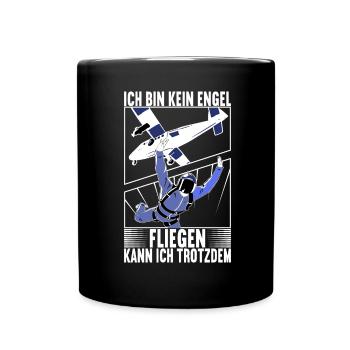 Fallschirmspringer Fallschirmsprung Skydiving - Tasse einfarbig - Schwarz - Vorne