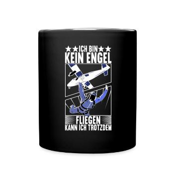 Fallschirmspringer Fallschirmsprung Skydiving - Tasse einfarbig - Schwarz - Vorne