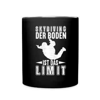Fallschirmspringer Fallschirmsprung Skydiving - Tasse einfarbig - Schwarz - Vorne