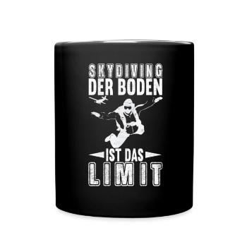 Fallschirmspringer Fallschirmsprung Skydiving - Tasse einfarbig - Schwarz - Vorne