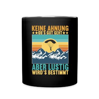 Fallschirmspringer Fallschirmsprung Skydiving - Tasse einfarbig - Schwarz - Vorne