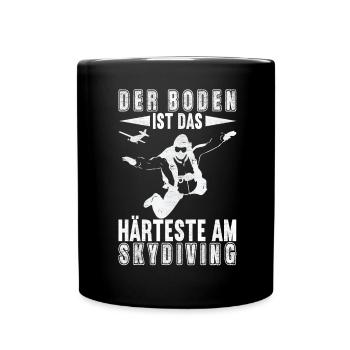 Fallschirmspringer Fallschirmsprung Skydiving - Tasse einfarbig - Schwarz - Vorne