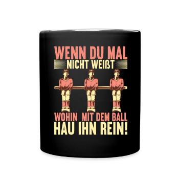 Tischfussball Tischkicker - Tasse einfarbig - Schwarz - Vorne