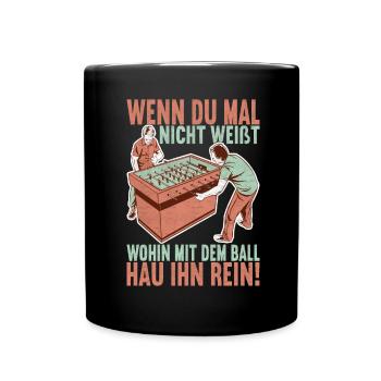 Tischfussball Tischkicker - Tasse einfarbig - Schwarz - Vorne
