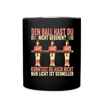 Tischfussball Tischkicker - Tasse einfarbig - Schwarz - Vorne