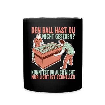 Tischfussball Tischkicker - Tasse einfarbig - Schwarz - Vorne
