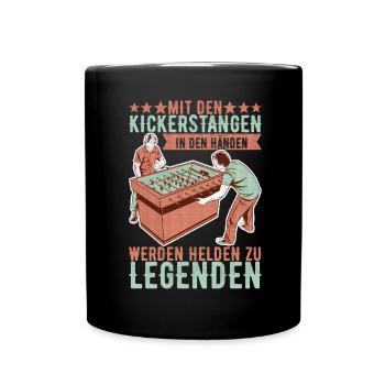 Tischfussball Tischkicker - Tasse einfarbig - Schwarz - Vorne